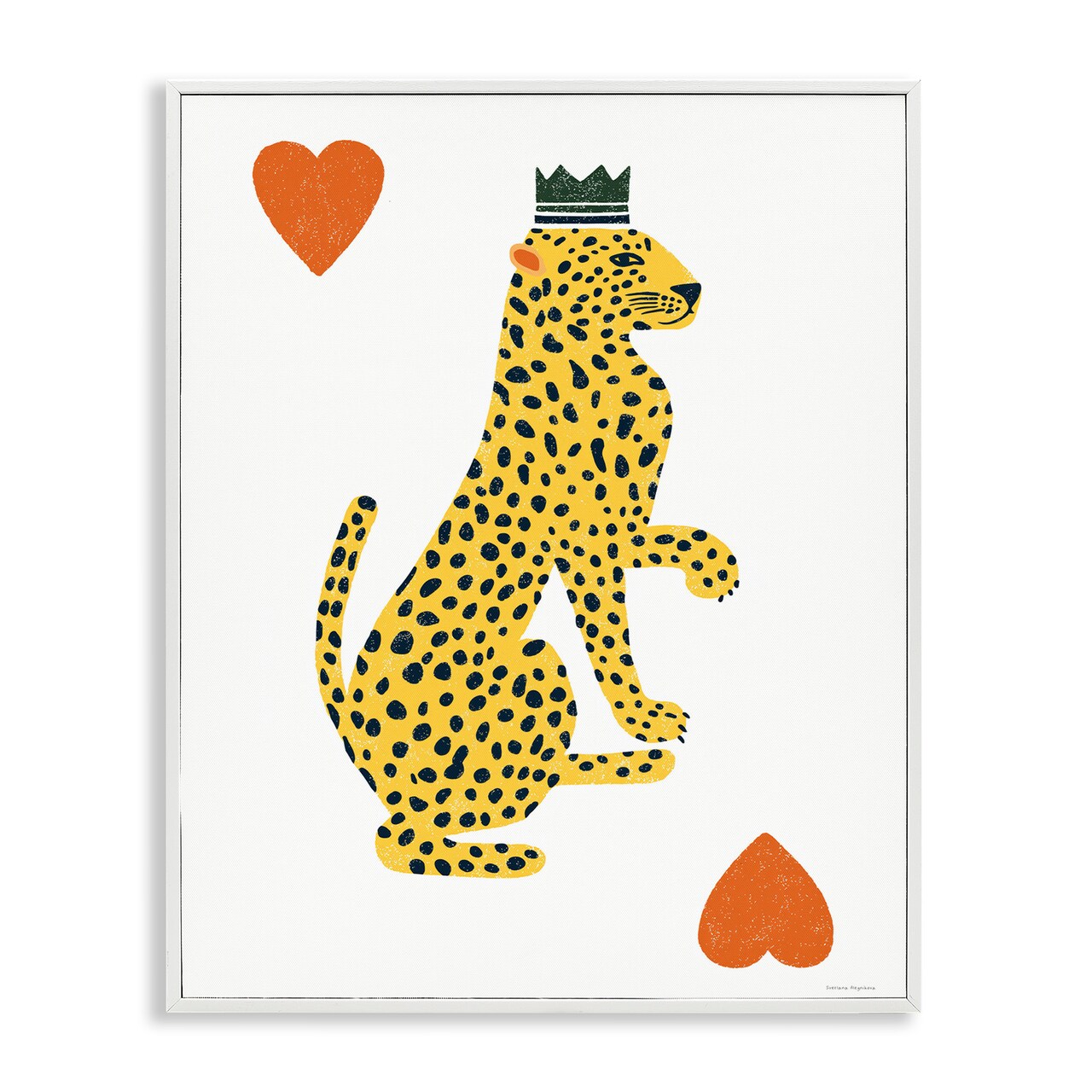 Stupell Industries Leopard & Hearts Card Framed Giclee, design by Svetlana Aleynikova